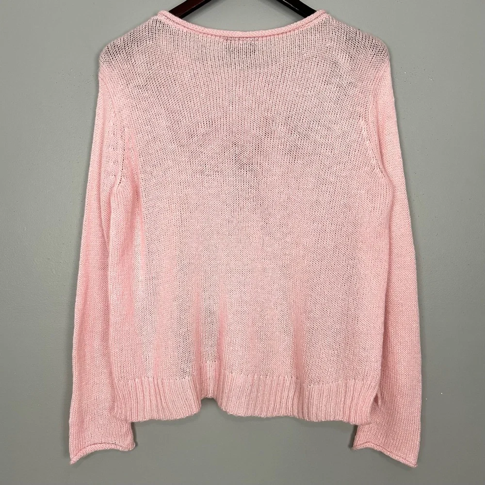 Wooden Ships Candy Cane Crew Lightweight Sweater
Women’s Size XS Oversized Pink - Picture 6 of 8